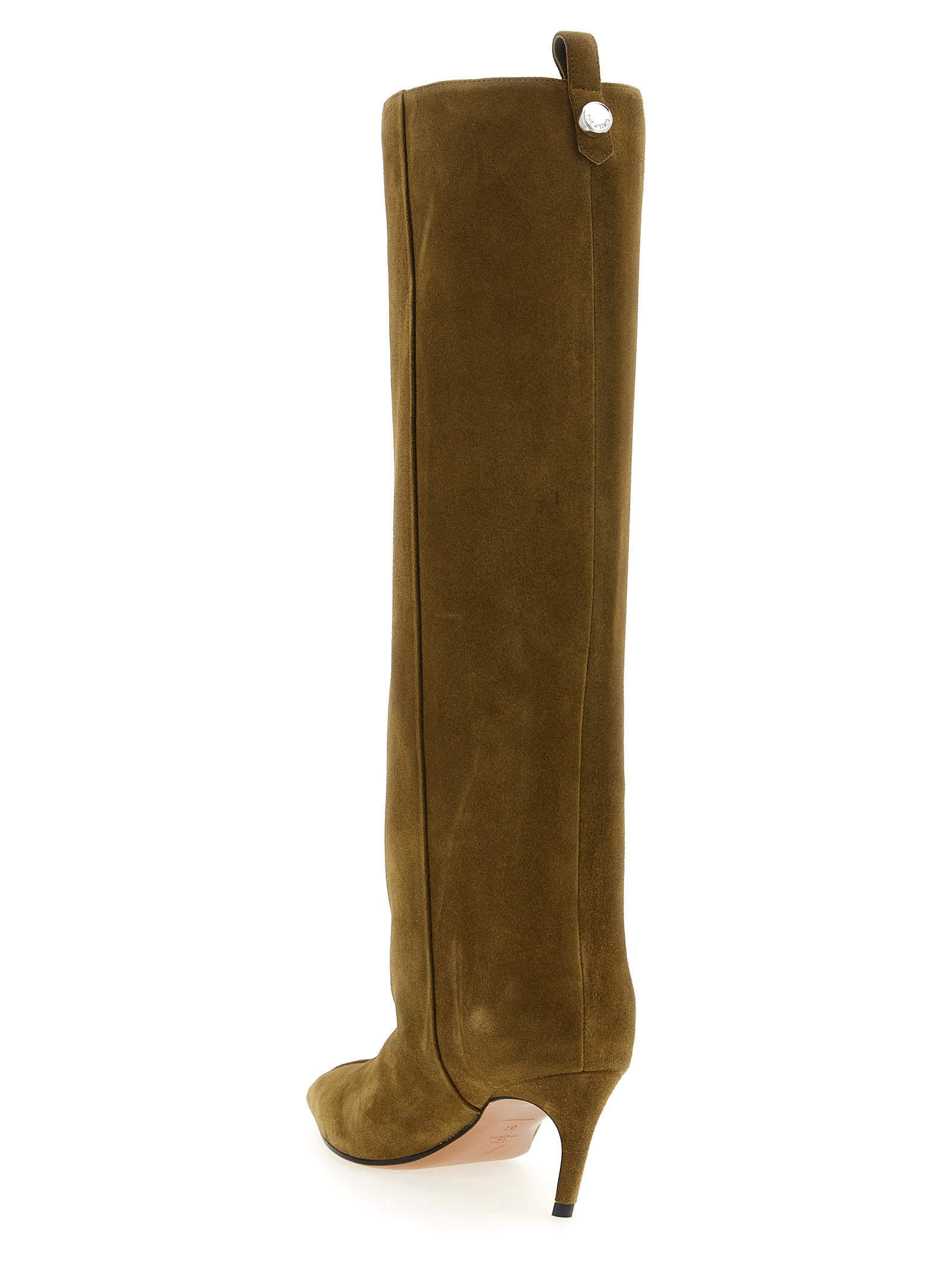 The Attico Zweifarbige Overknee-Stiefel aus Ziegenleder