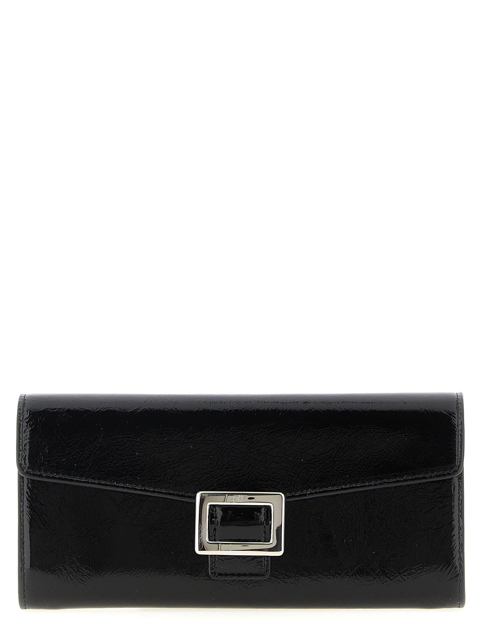Roger Vivier Schwarzer Kalbsleder-Kartenetui