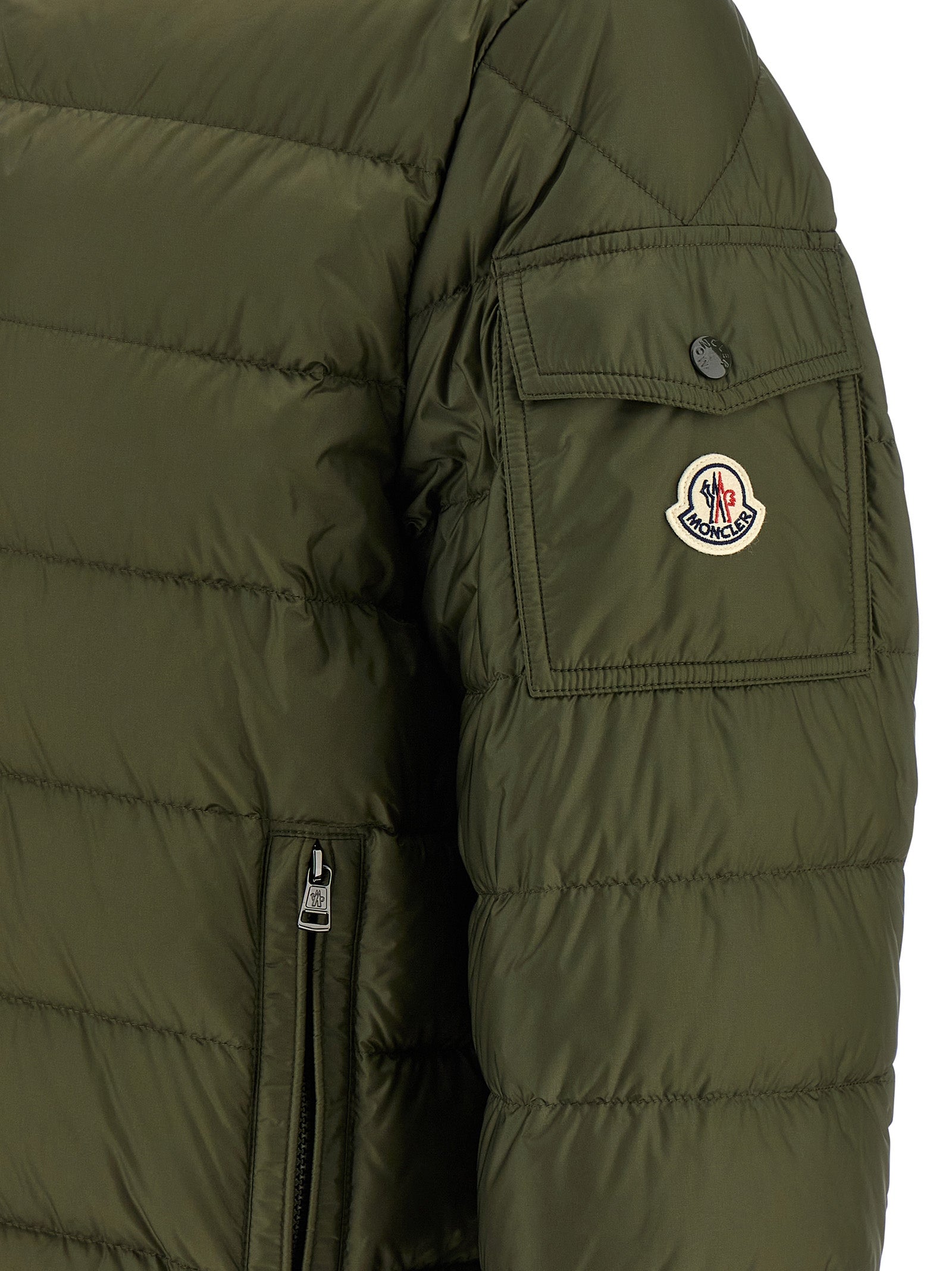 Moncler Zweifarbige Polyamid-Steppjacke in voller Länge