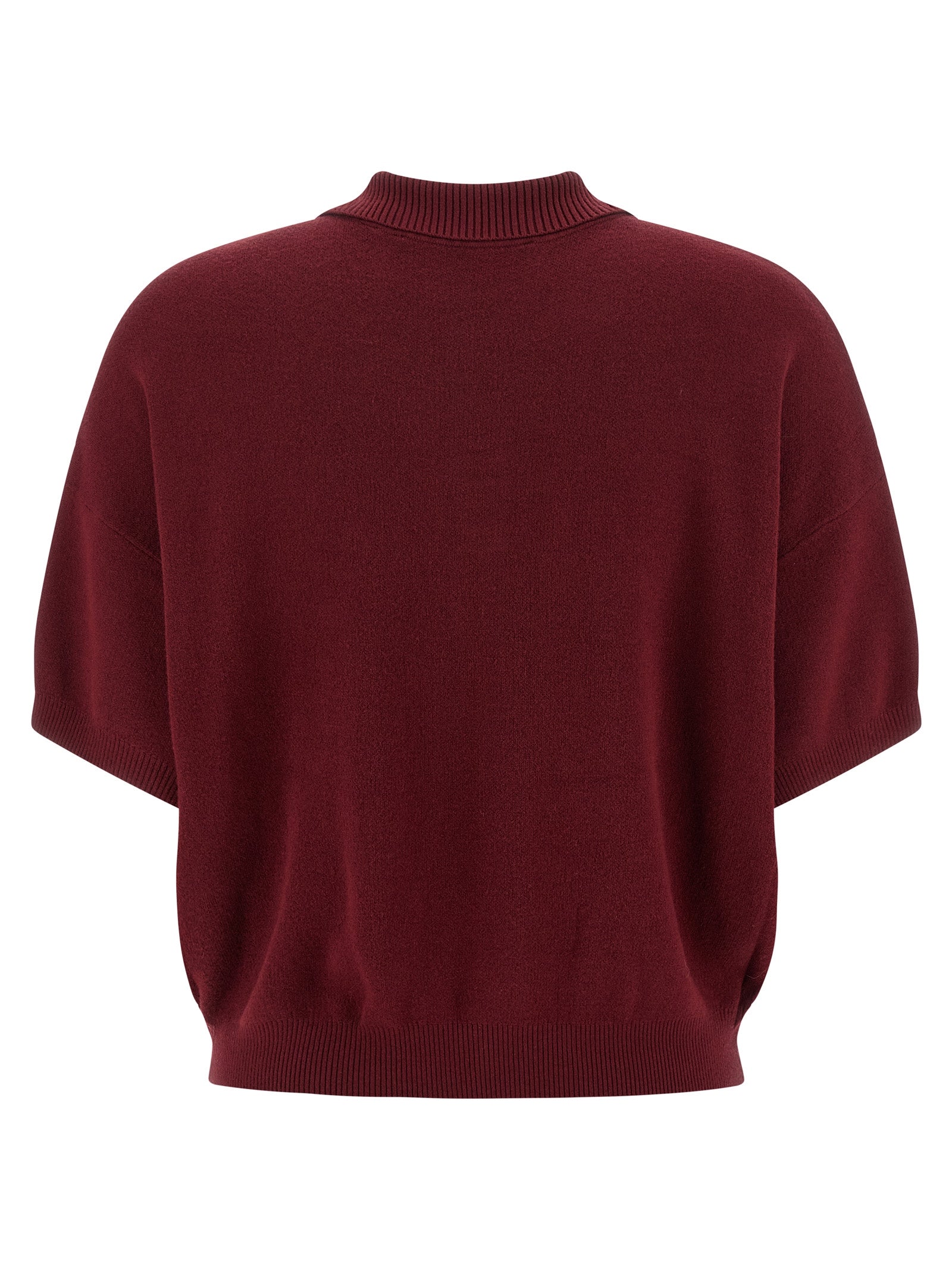 ROTATE BIRGER CHRISTENSEN Bordeaux Mohair Poloshirt