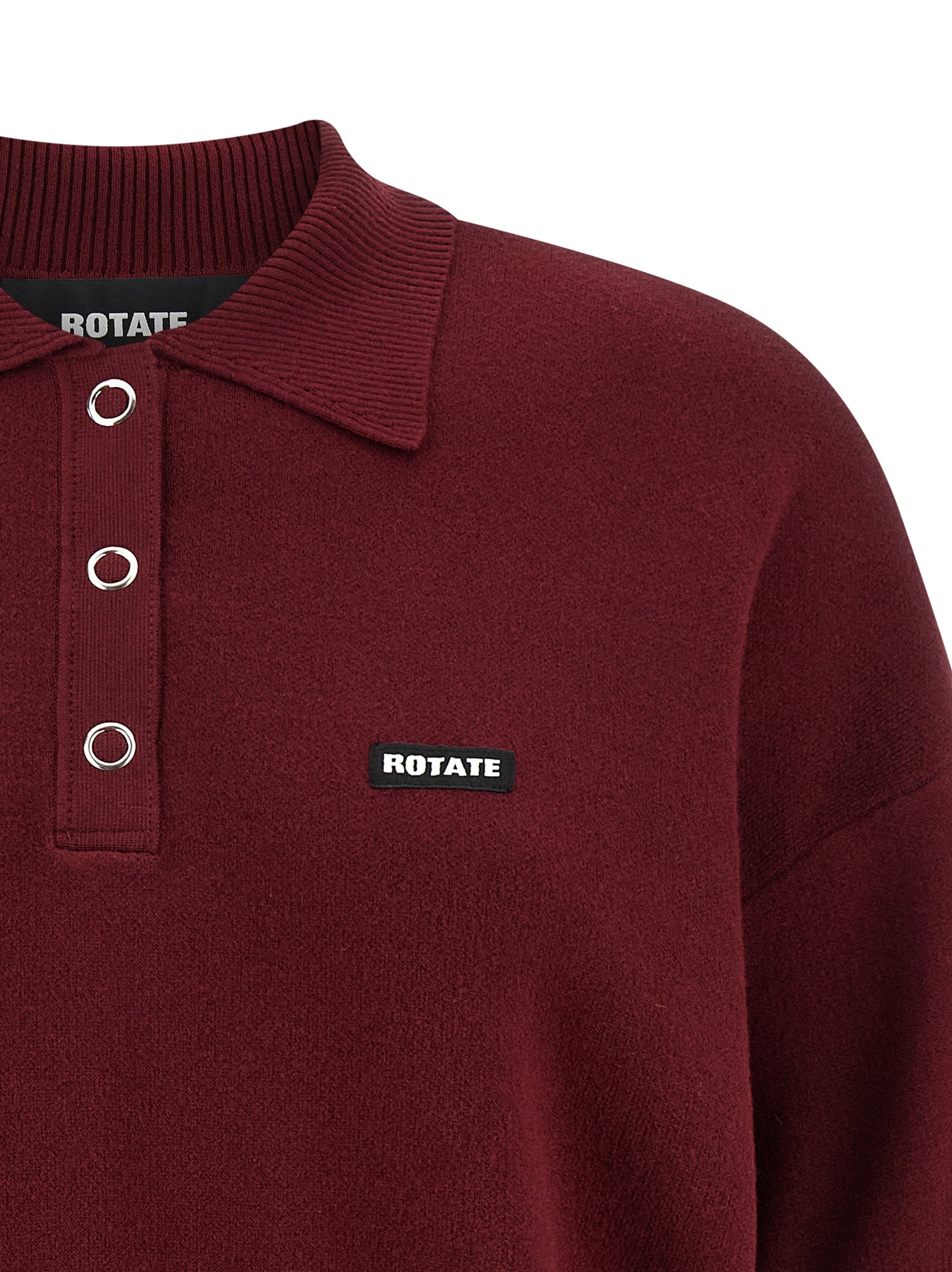 ROTATE BIRGER CHRISTENSEN Bordeaux Mohair Poloshirt