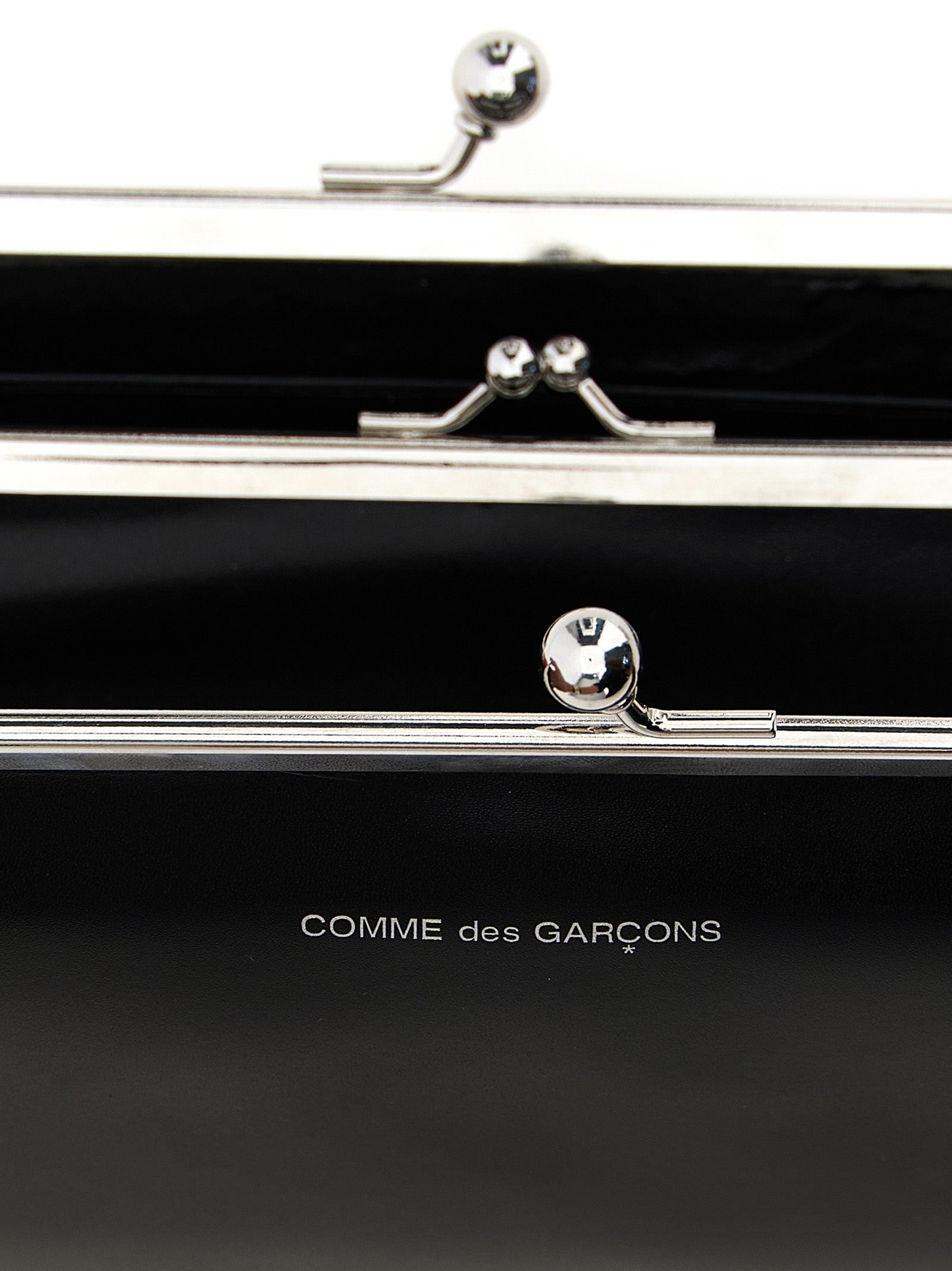 Comme Des Garçons Schwarzes Kalbsleder Portemonnaie