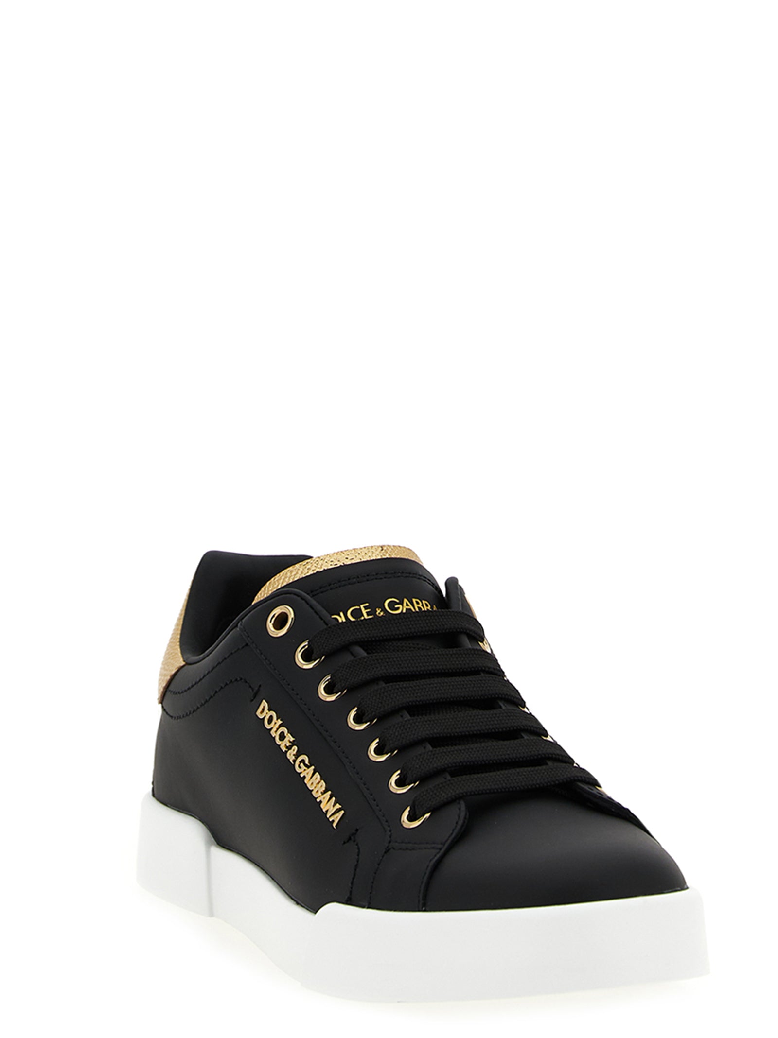 Dolce & Gabbana Schwarze Kalbsleder-Sneaker