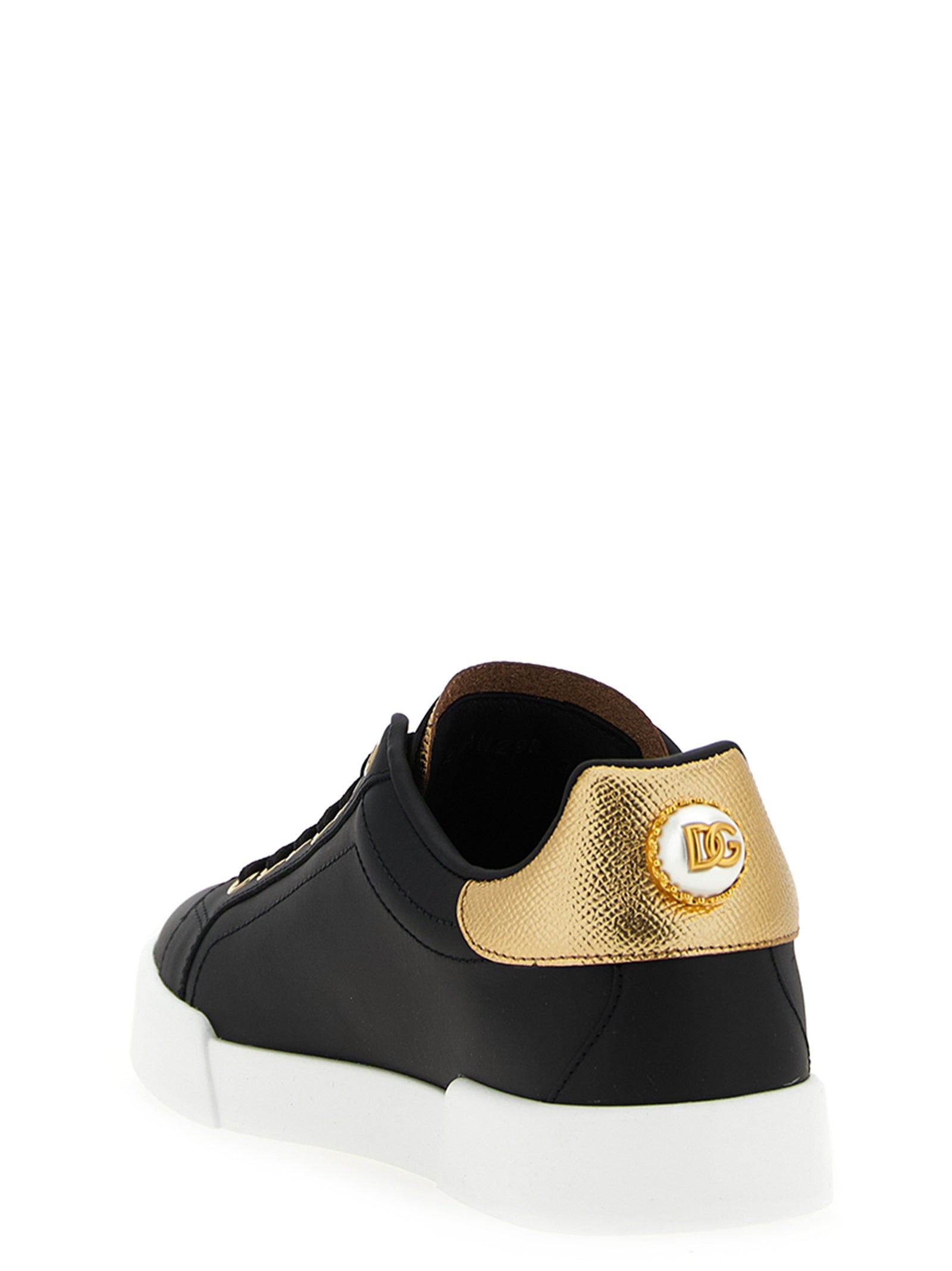 Dolce & Gabbana Schwarze Kalbsleder-Sneaker
