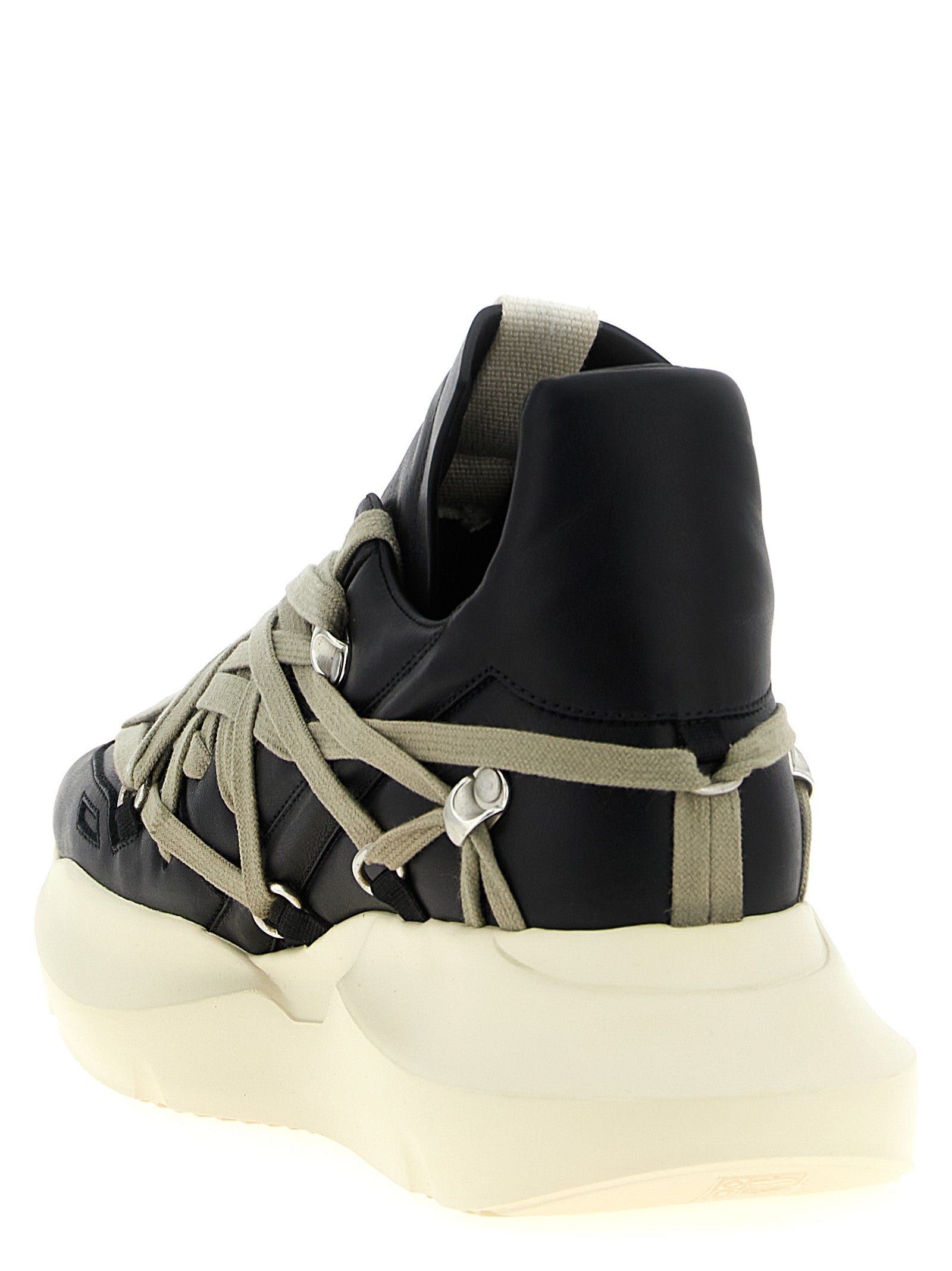 Rick Owens Schwarze Kalbsleder-Sneaker