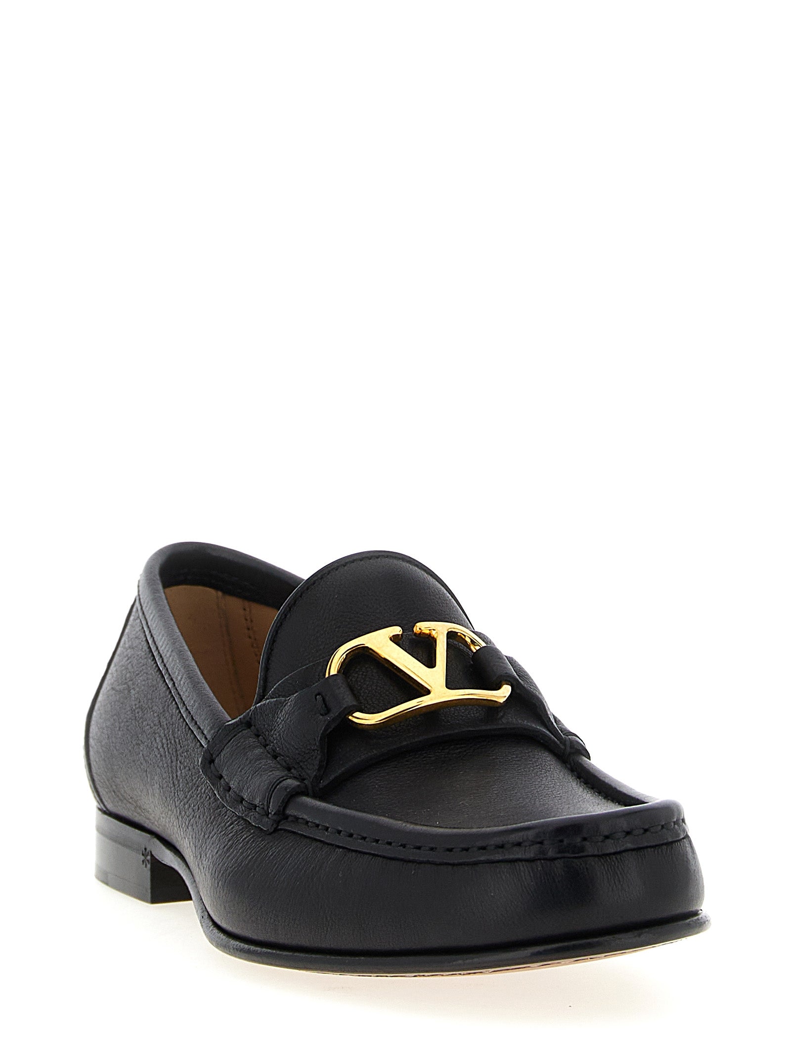 Valentino Garavani Schwarze Loafer aus Büffelleder zum Hineinschlüpfen