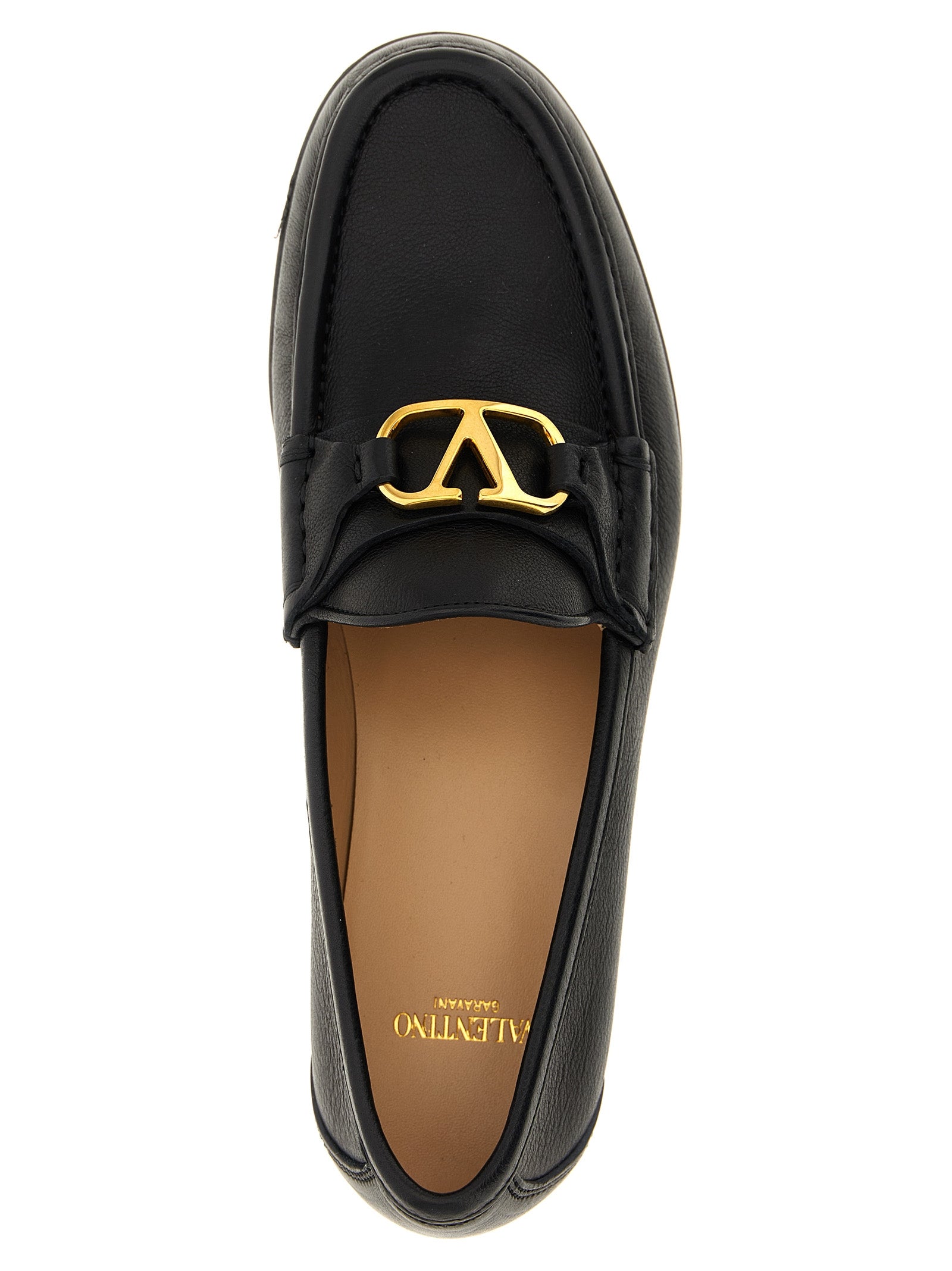 Valentino Garavani Schwarze Loafer aus Büffelleder zum Hineinschlüpfen