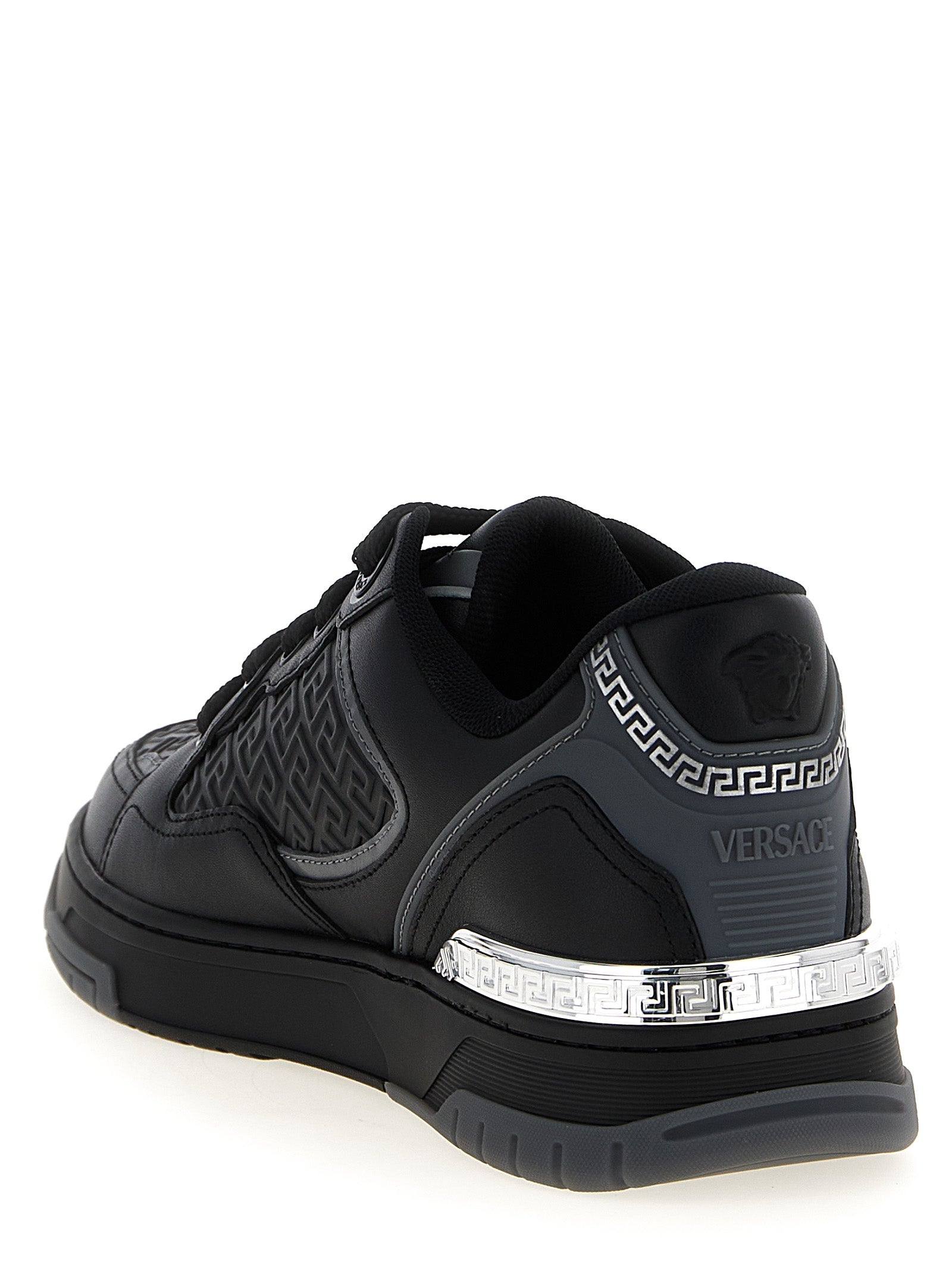 Versace Schwarze Kalbsleder-Sneaker