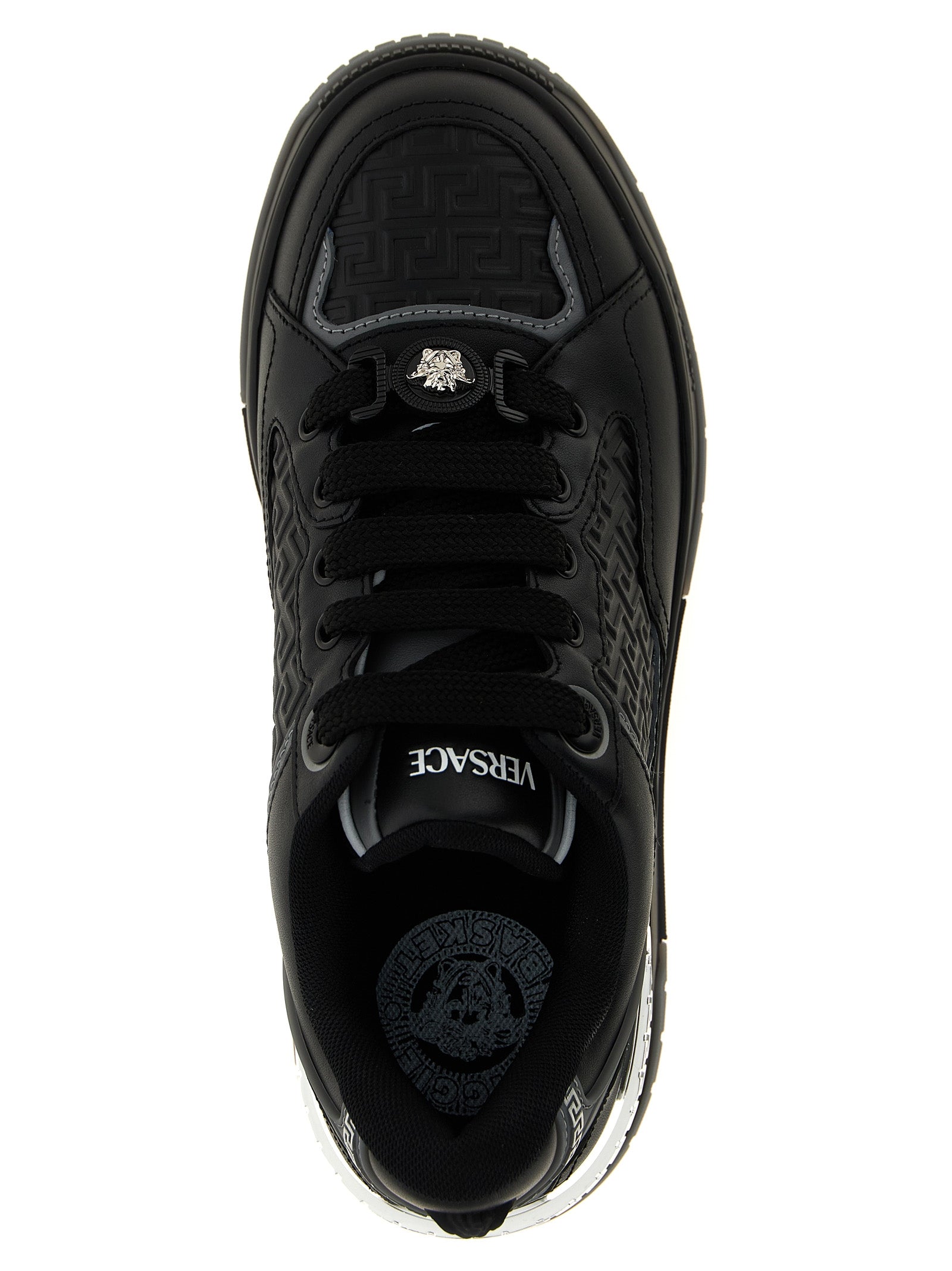 Versace Schwarze Kalbsleder-Sneaker