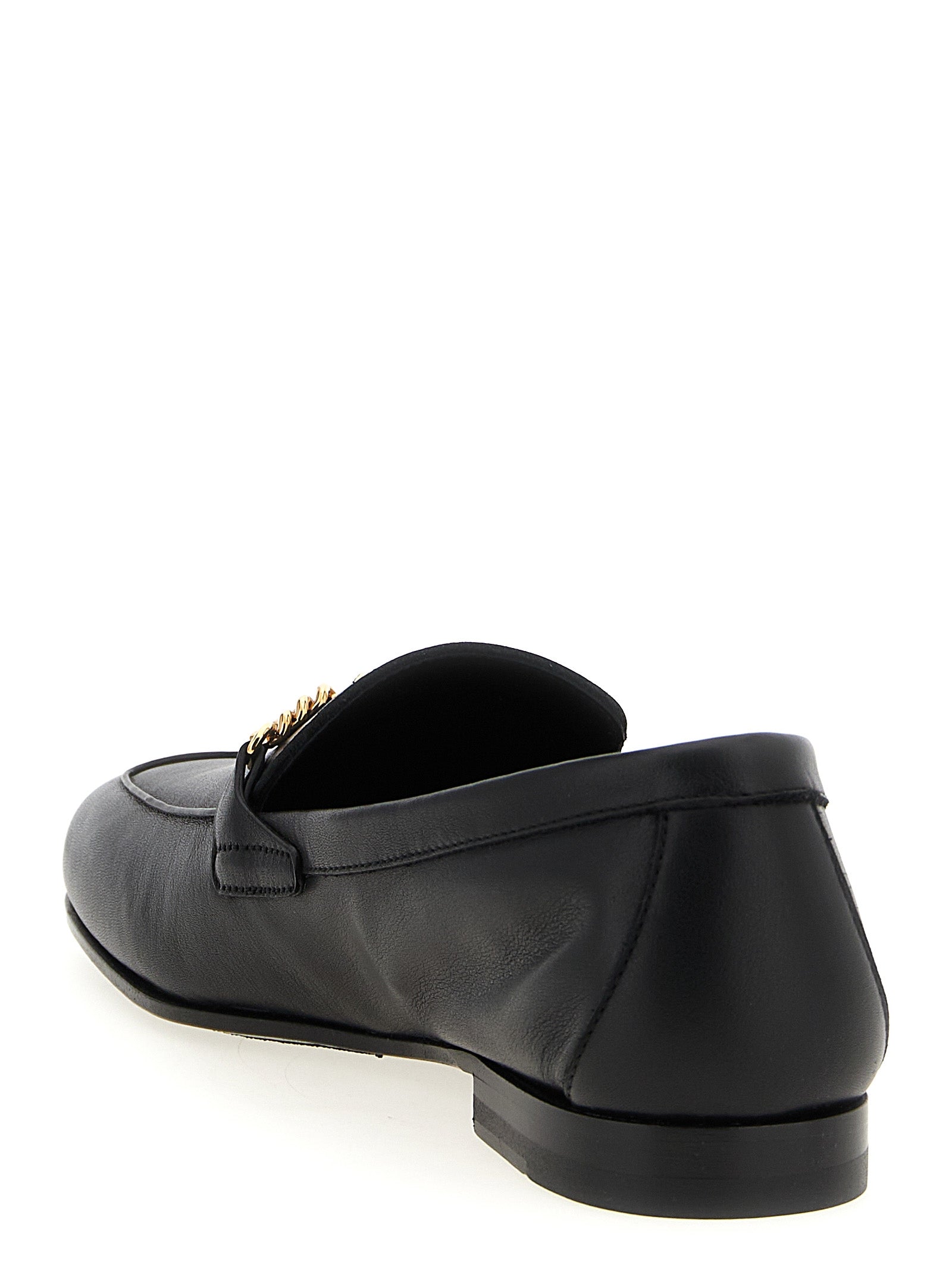 Versace Schwarze Loafer aus Kalbsleder zum Hineinschlüpfen