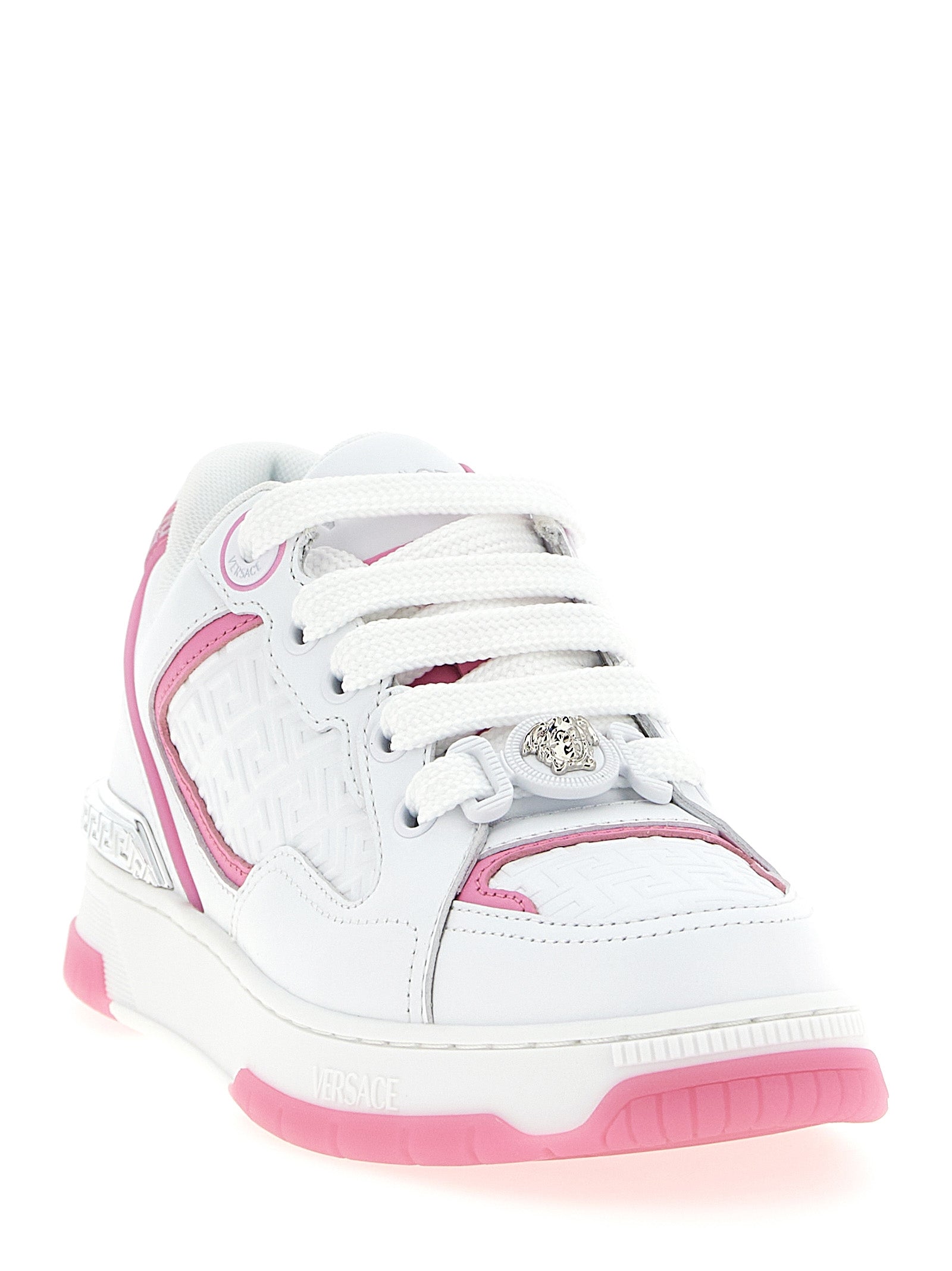 Versace Bunte Sneaker aus Kalbsleder