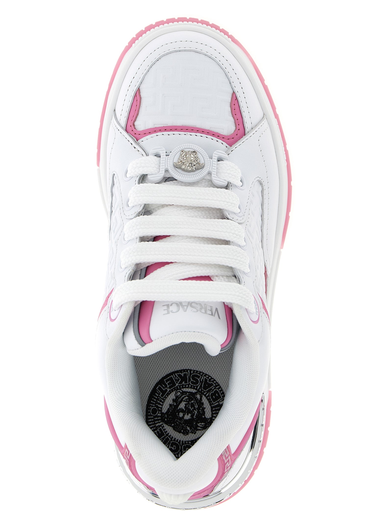 Versace Bunte Sneaker aus Kalbsleder