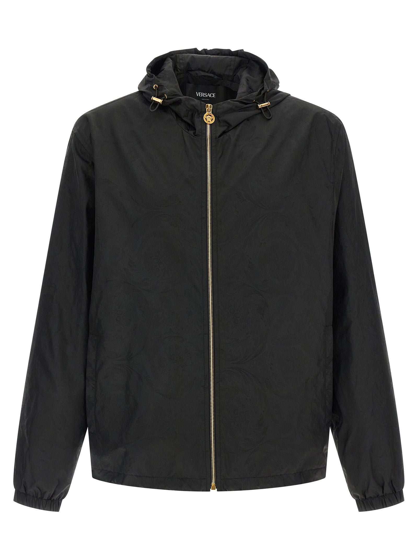 Versace Schwarze Nylon-Shell-Jacke
