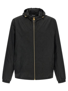 Versace Schwarze Nylon-Shell-Jacke
