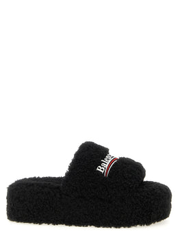Balenciaga Schwarze Slides aus Polyester