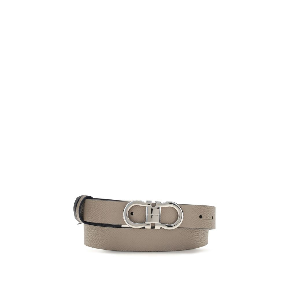 Ferragamo Grauer Kalbsleder Bos Taurus Regular Gürtel
