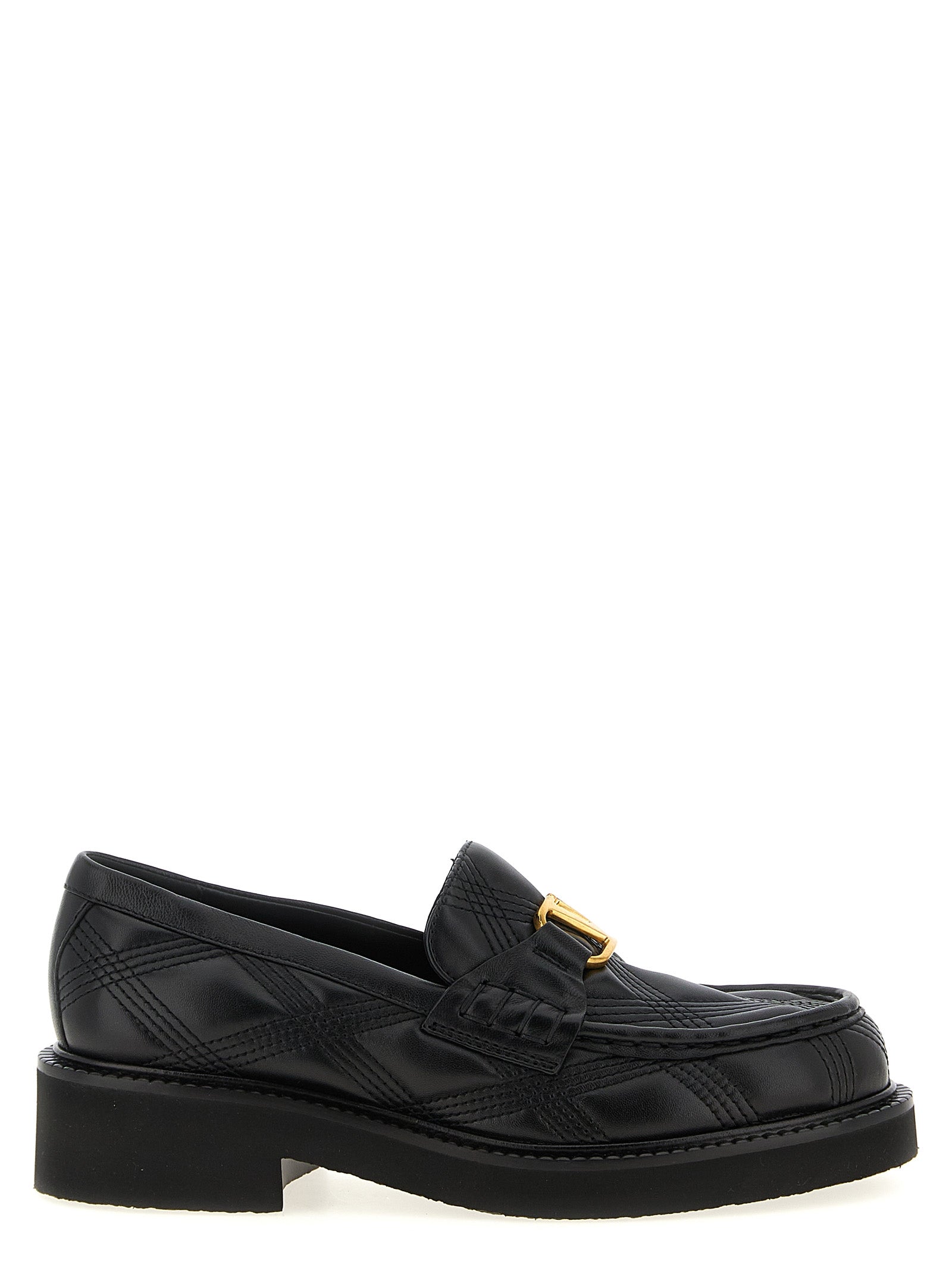 Valentino Garavani Schwarze Loafer aus Lammleder zum Schlüpfen