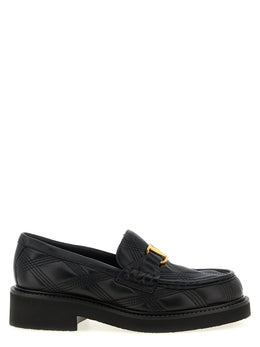 Valentino Garavani Schwarze Loafer aus Lammleder zum Schlüpfen