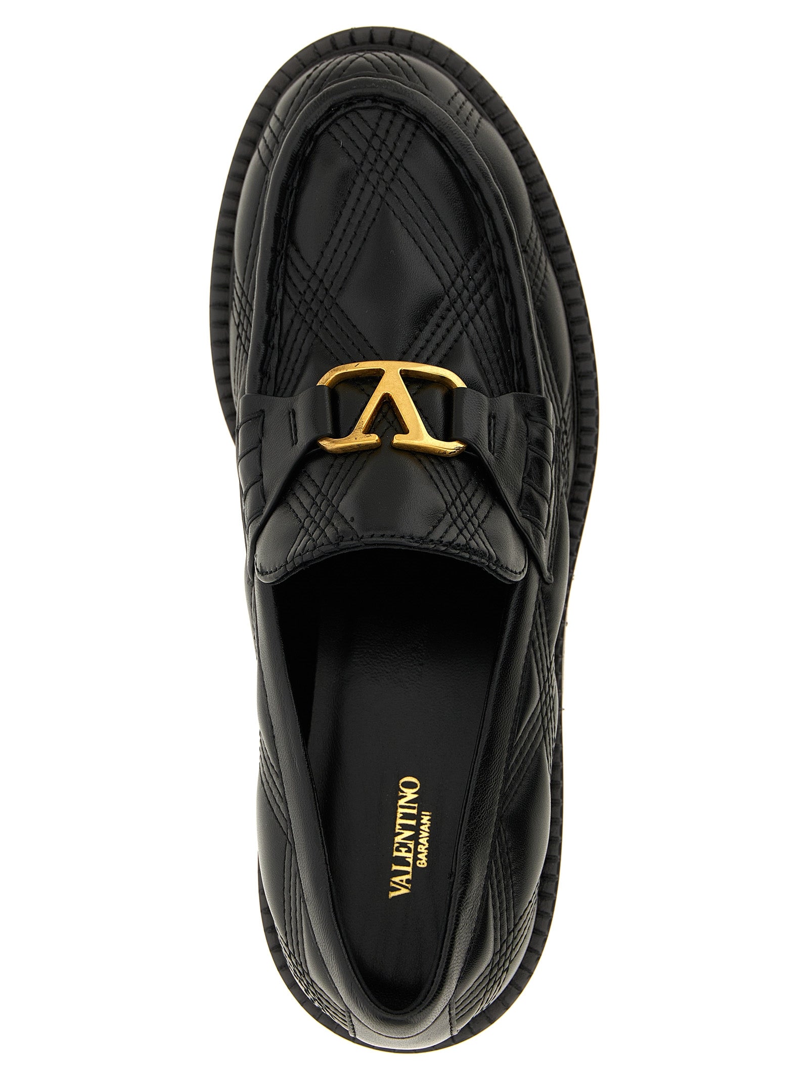 Valentino Garavani Schwarze Loafer aus Lammleder zum Schlüpfen