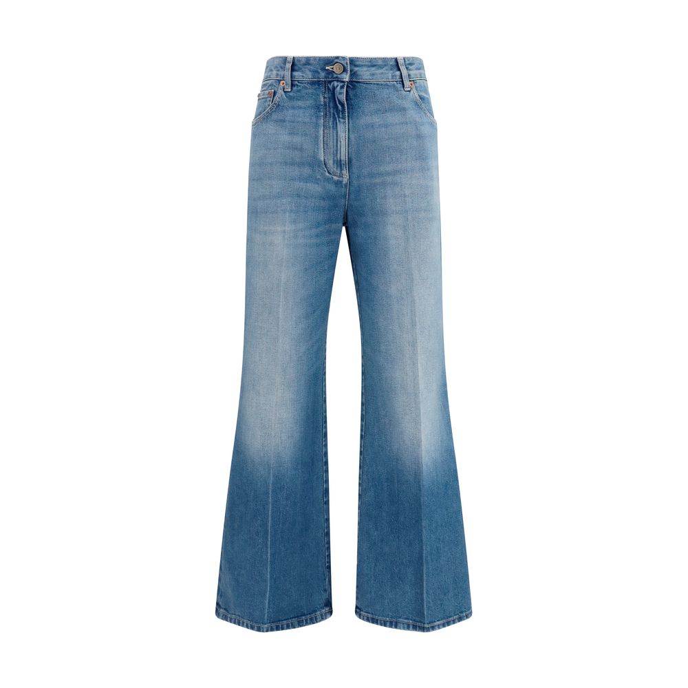 Valentino Garavani Blaue Jeans aus Baumwolle im geraden Schnitt