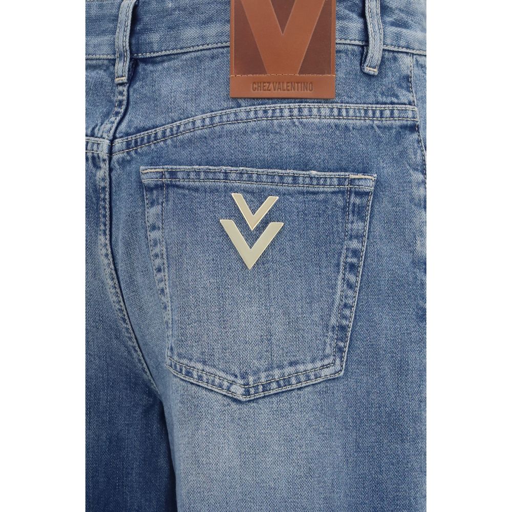 Valentino Garavani Blaue Jeans aus Baumwolle im geraden Schnitt