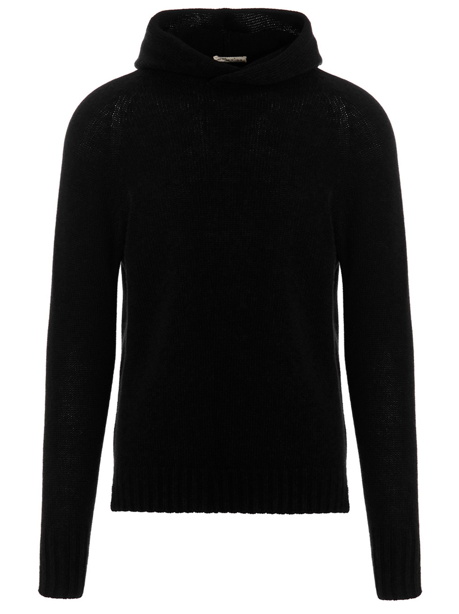 MA'RY'YA Schwarzer Cardigan aus Schurwolle