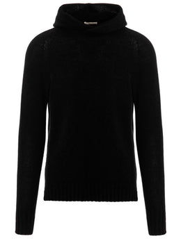MA'RY'YA Schwarzer Cardigan aus Schurwolle