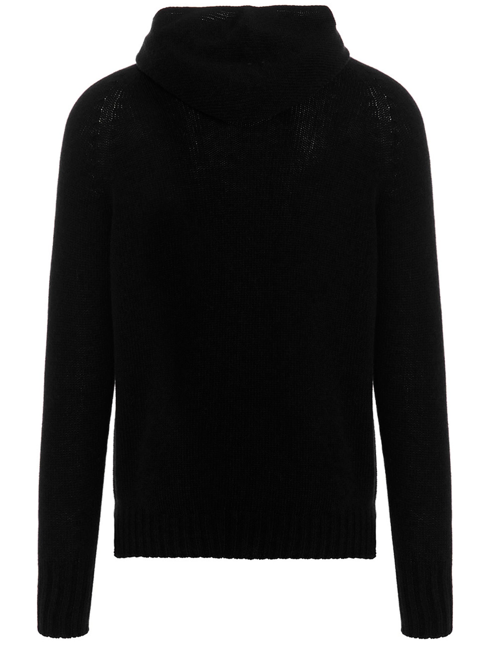 MA'RY'YA Schwarzer Cardigan aus Schurwolle