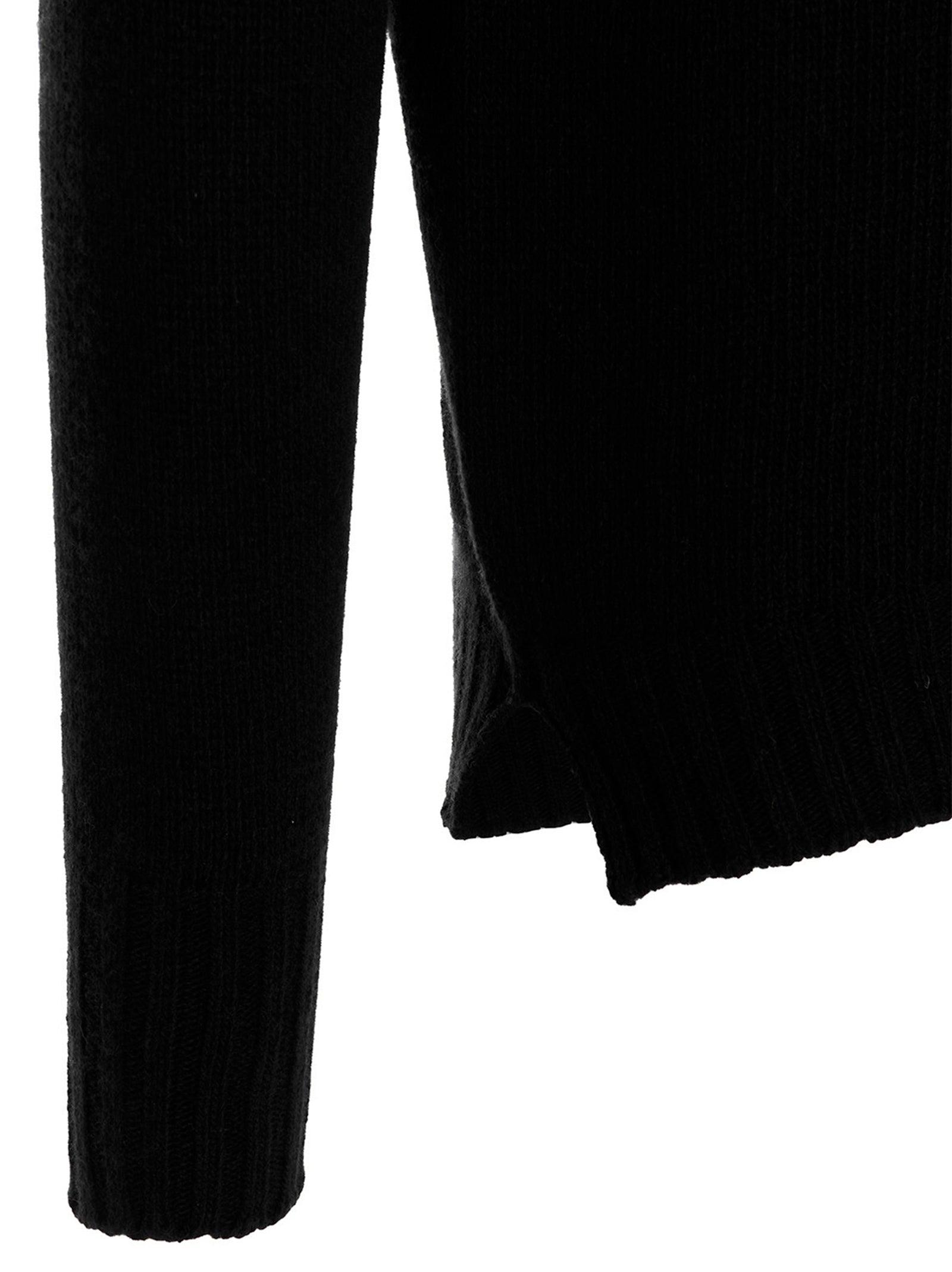 MA'RY'YA Schwarzer Cardigan aus Schurwolle