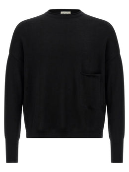 MA'RY'YA Schwarzer Cardigan aus Schurwolle
