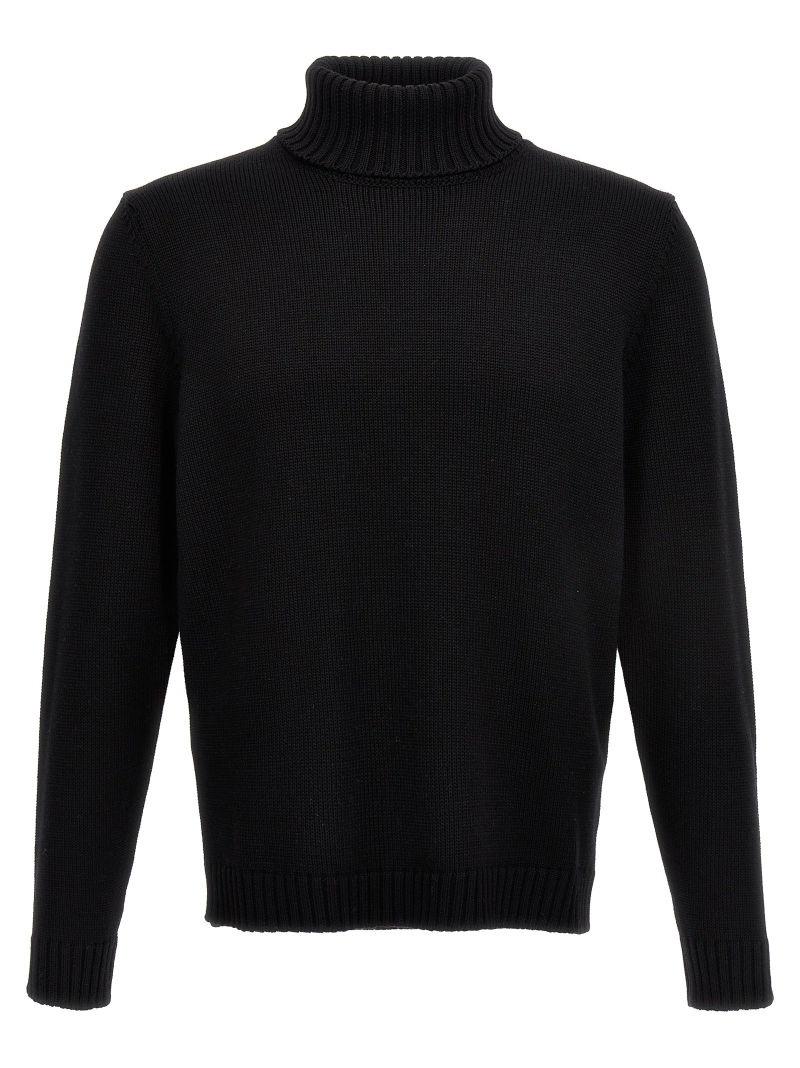 ZANONE Schwarzer Cardigan aus Schurwolle