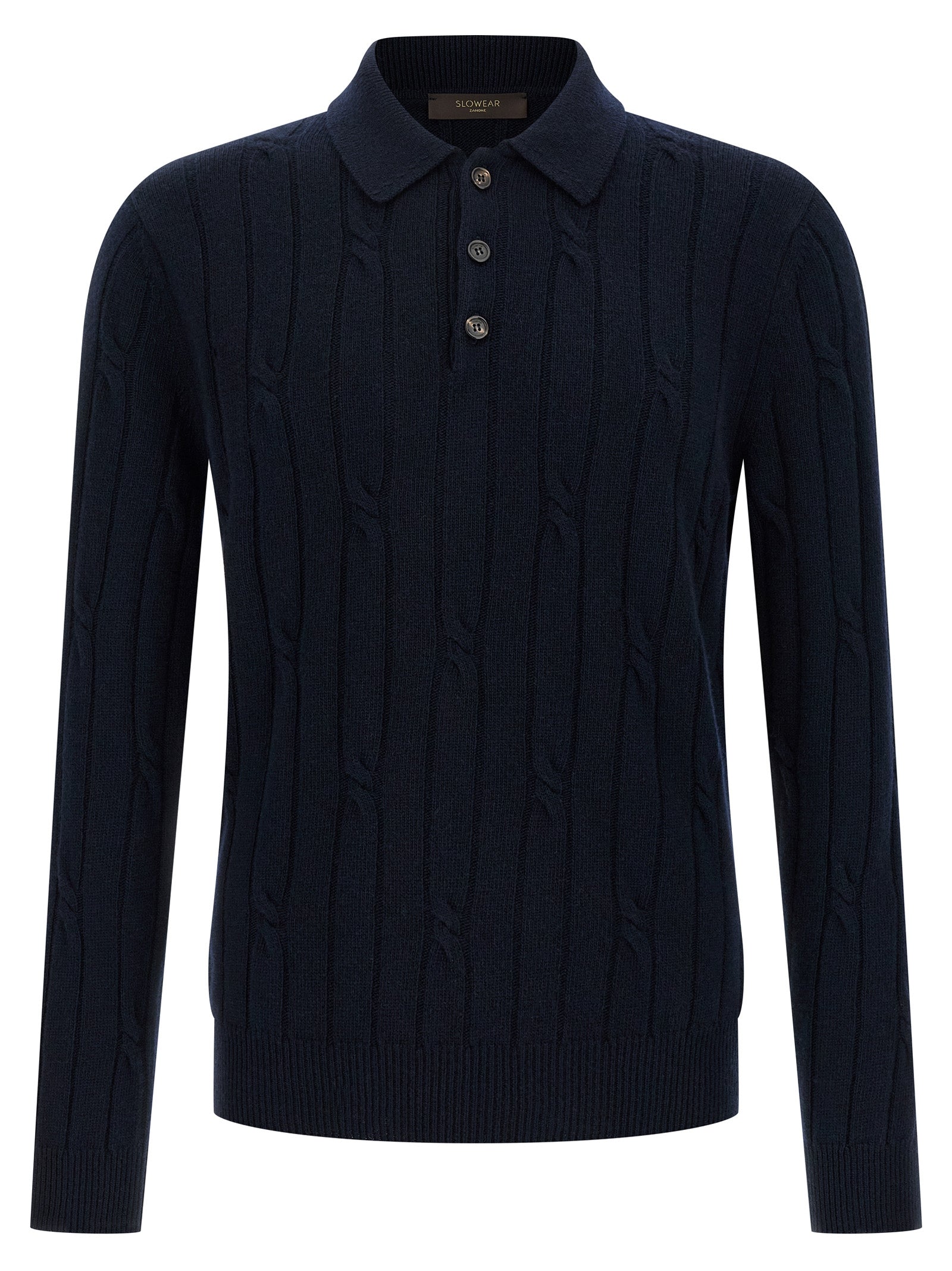 ZANONE Blaues Poloshirt aus reiner Schurwolle