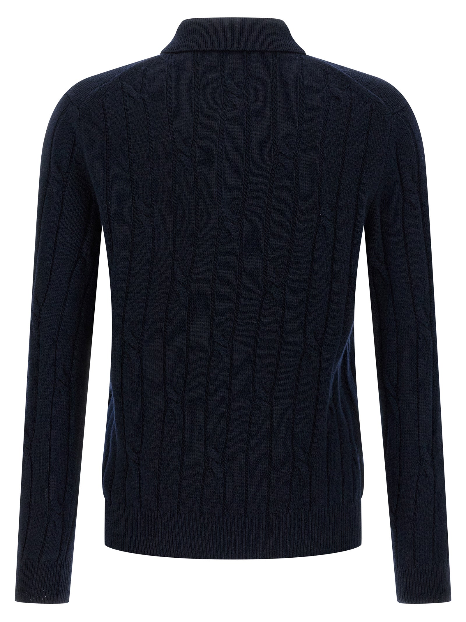 ZANONE Blaues Poloshirt aus reiner Schurwolle