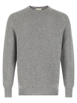 MA'RY'YA Grauer Cardigan aus reiner Schurwolle