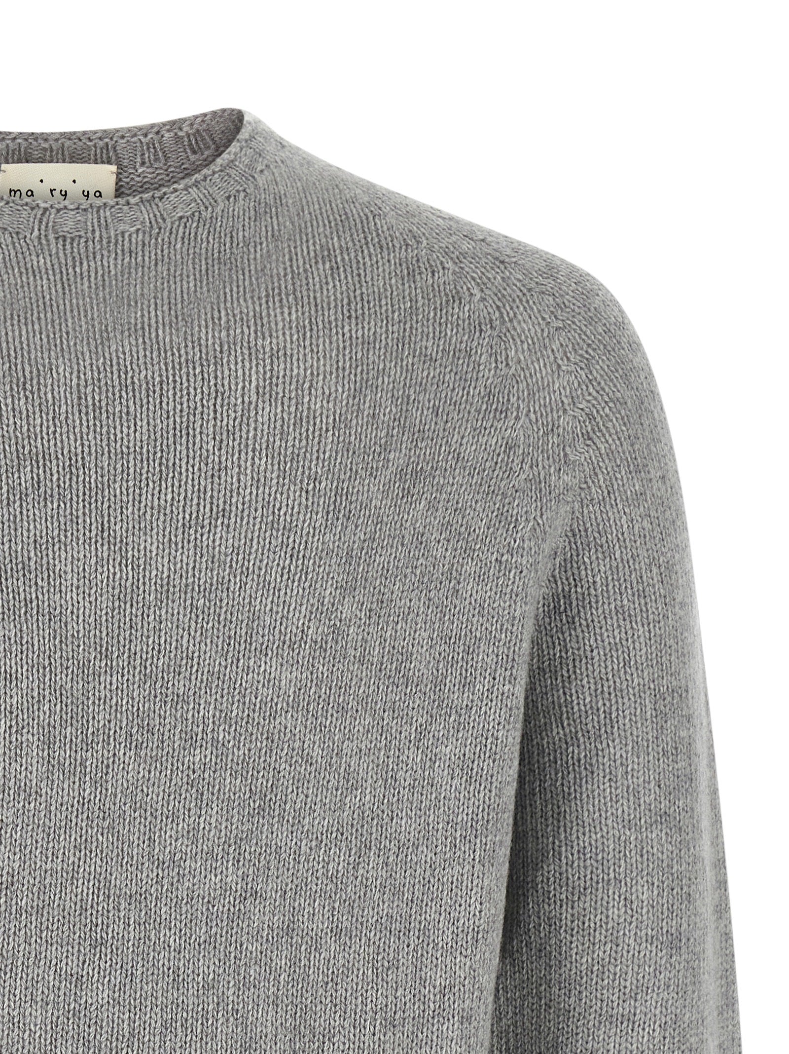 MA'RY'YA Grauer Cardigan aus reiner Schurwolle