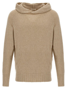 MA'RY'YA Beige Virgin Wool Cardigan