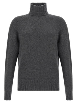 MA'RY'YA Grauer Cardigan aus reiner Schurwolle