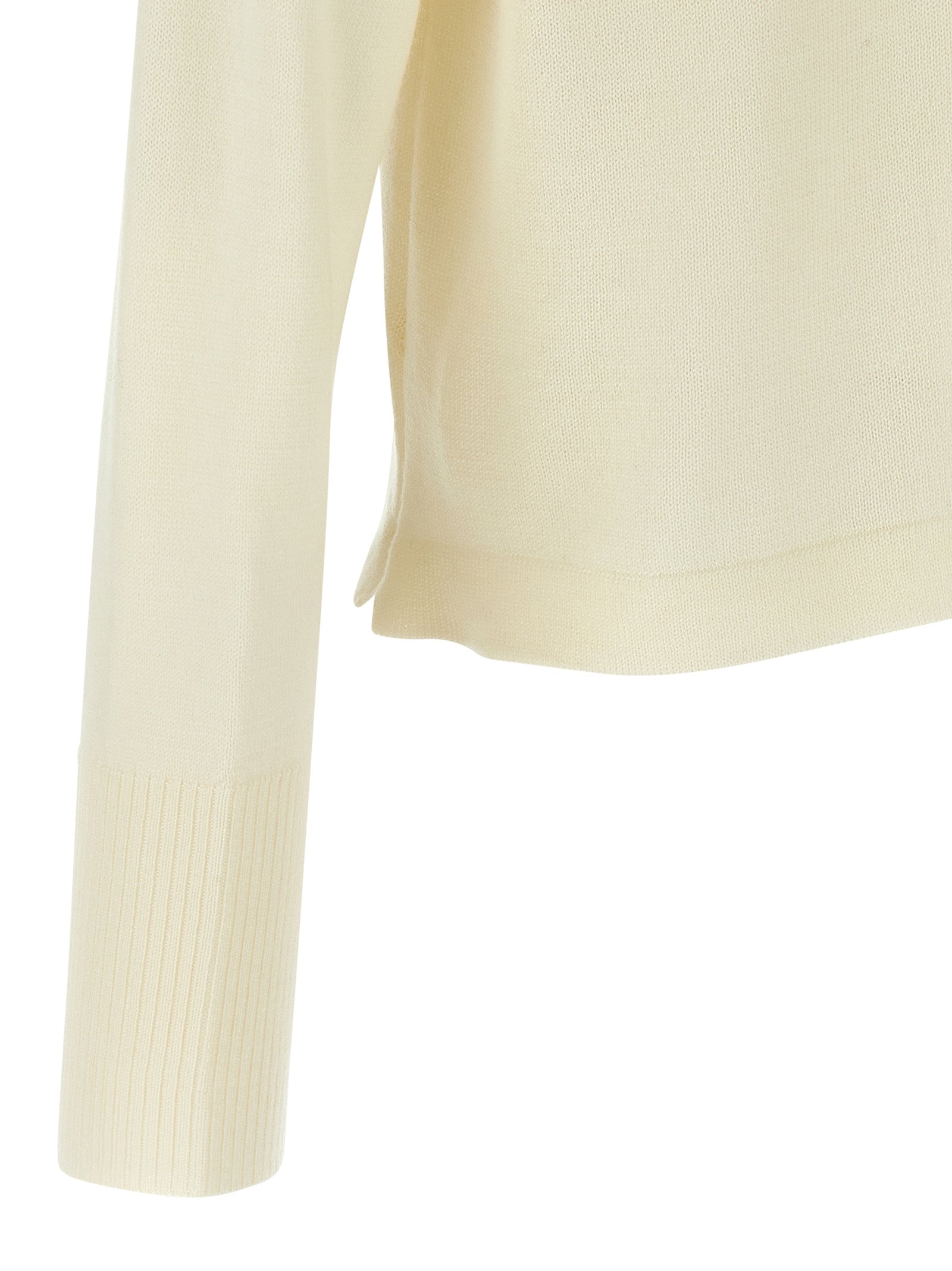 MA'RY'YA Weiße Strickjacke aus reiner Schurwolle