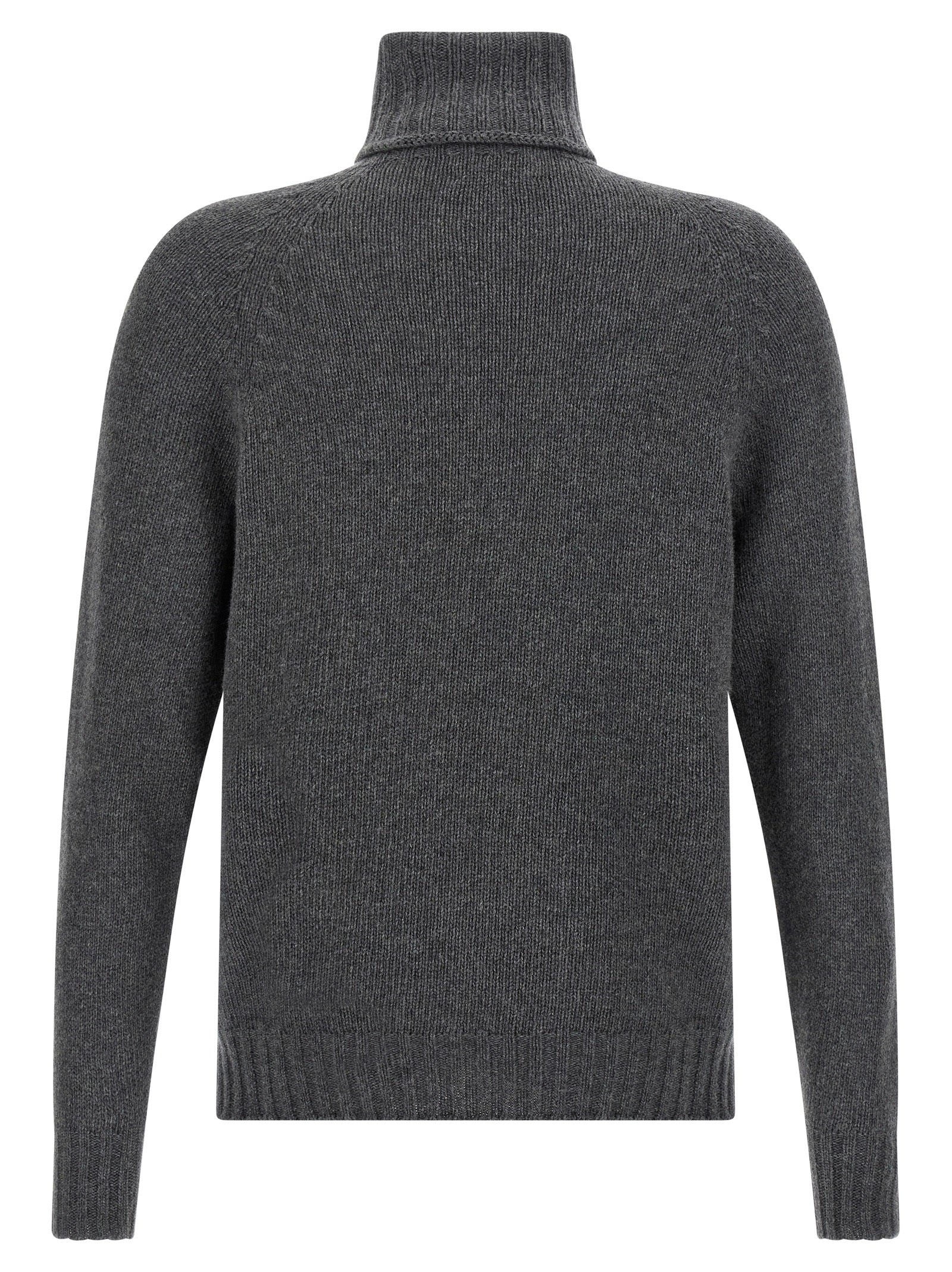 MA'RY'YA Grauer Cardigan aus reiner Schurwolle