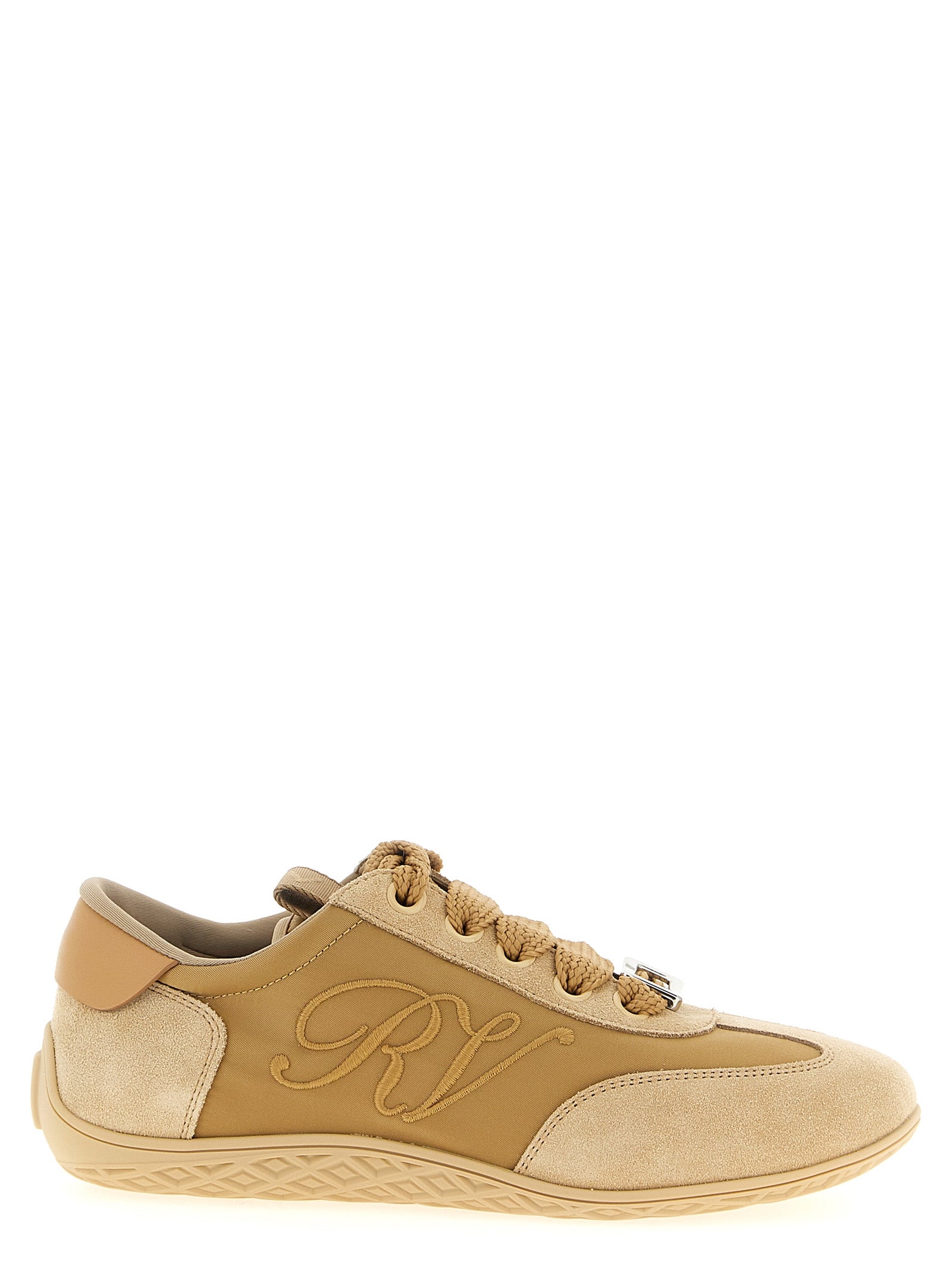 Roger Vivier Beige Kalbsleder High-Top-Sneaker