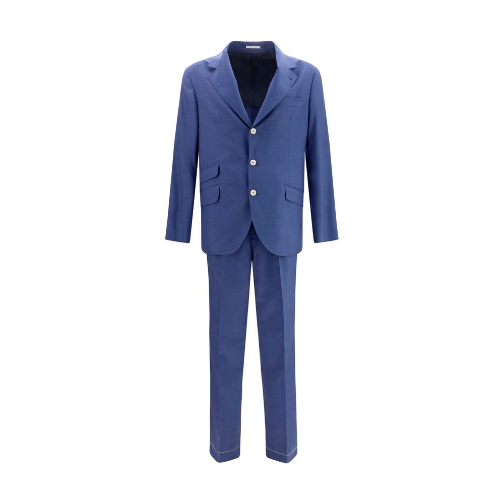 Brunello Cucinelli Blauer Wollanzug Oves Aries Zweiteiler