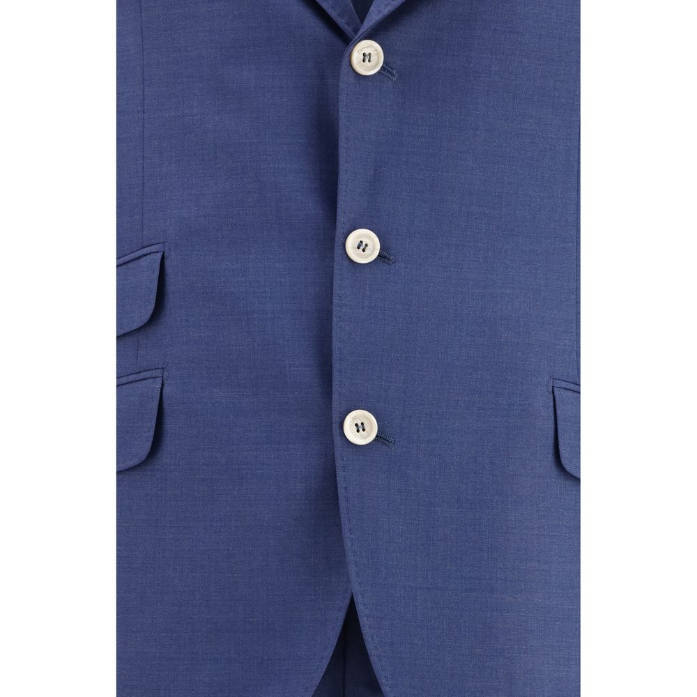 Brunello Cucinelli Blauer Wollanzug Oves Aries Zweiteiler