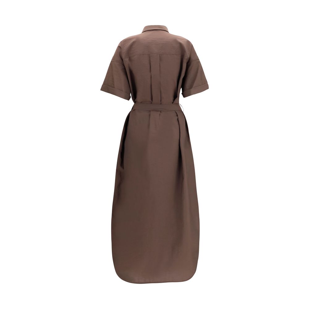 Brunello Cucinelli Braunes Baumwollkleid für die Freizeit