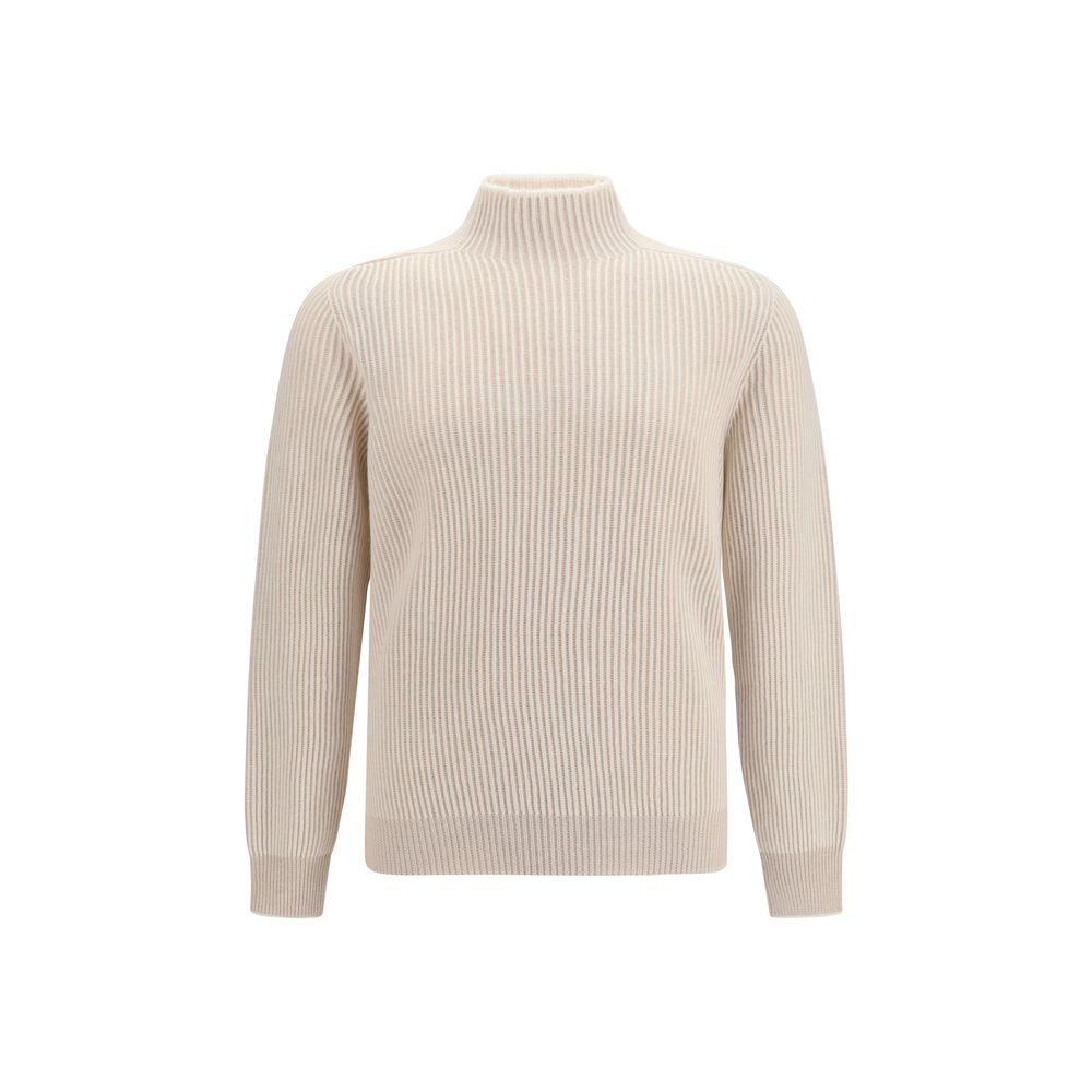 Brunello Cucinelli Beige Kaschmir-Rollkragenpullover