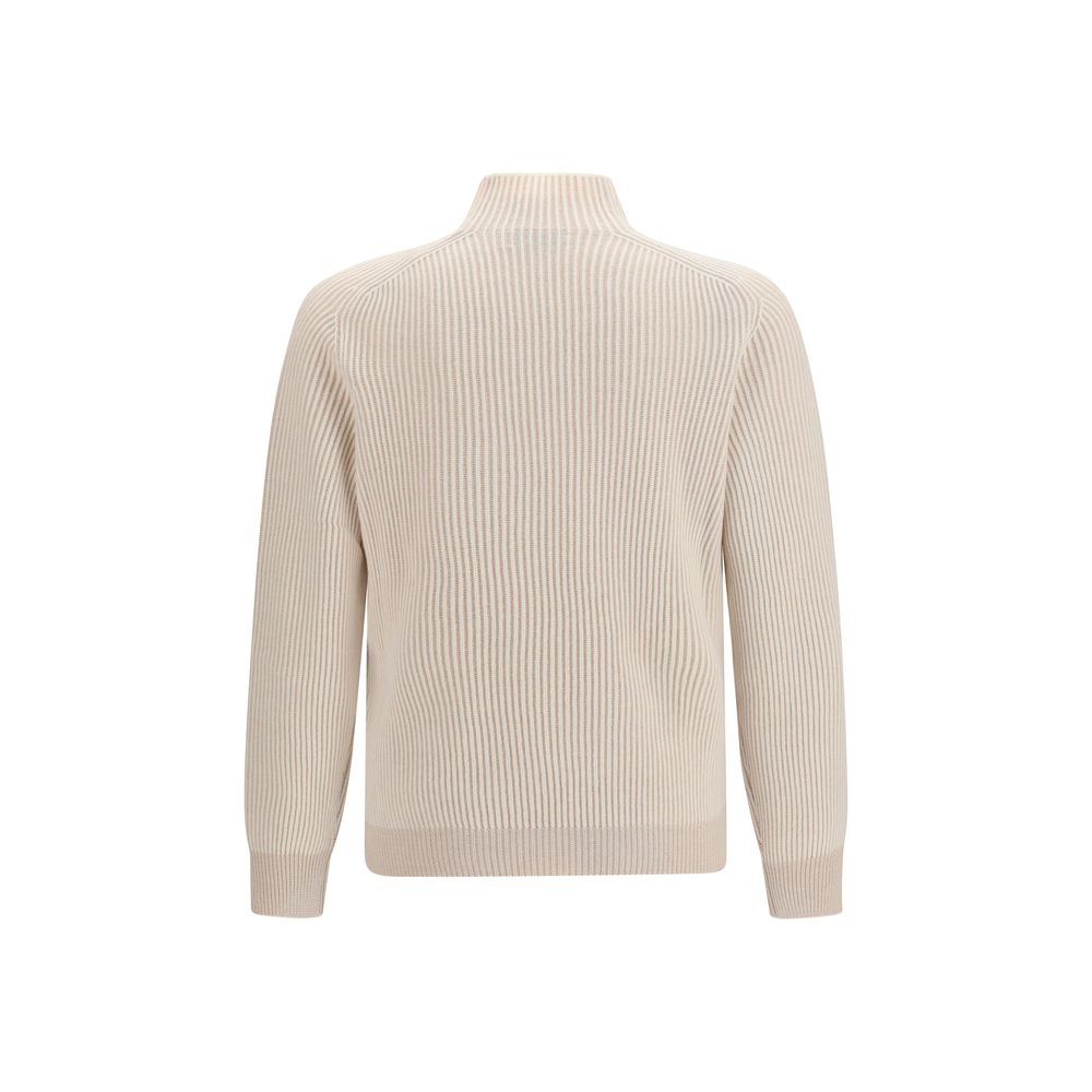 Brunello Cucinelli Beige Kaschmir-Rollkragenpullover
