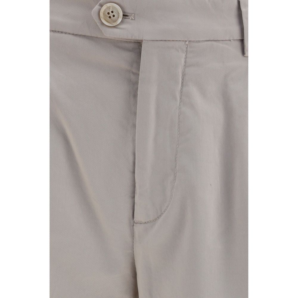 Brunello Cucinelli Beige Baumwoll-Chino-Hose