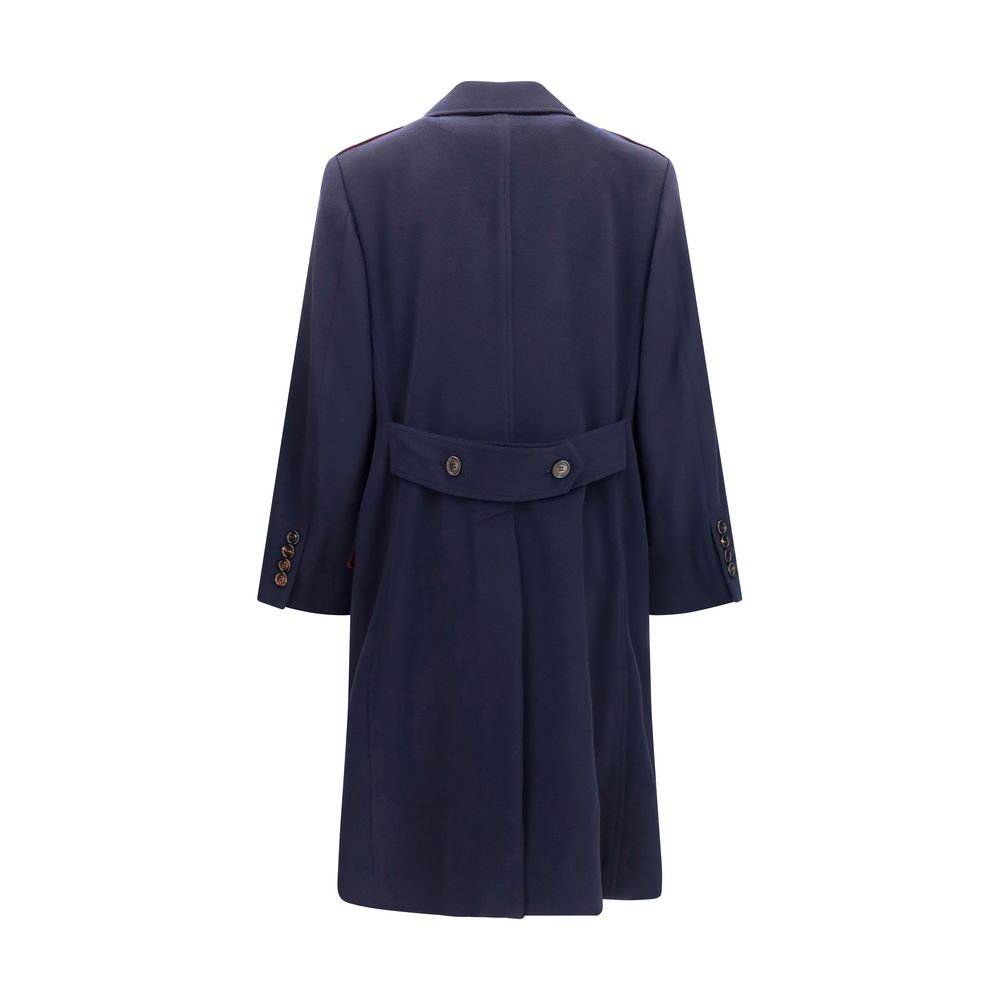 Brunello Cucinelli Blauer Wollmantel Oves Aries