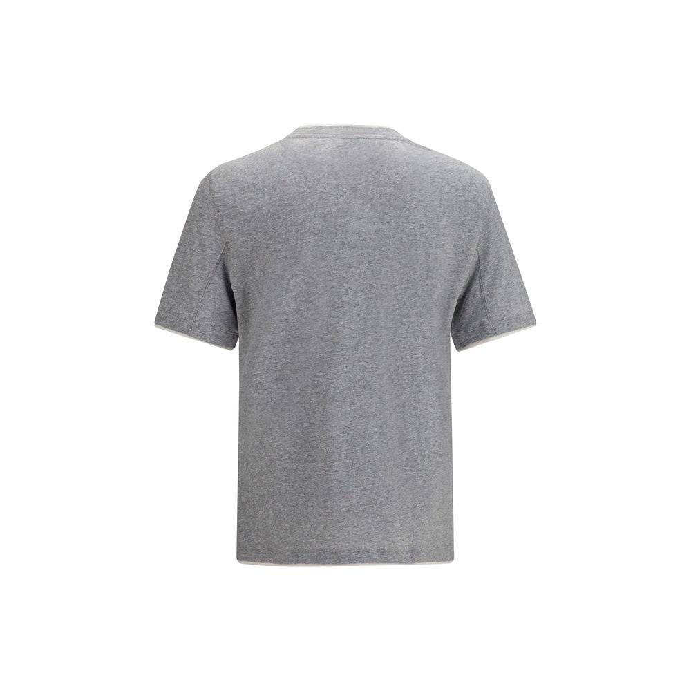 Brunello Cucinelli Graues Baumwoll-T-Shirt