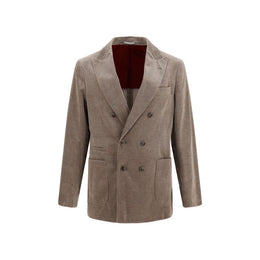 Brunello Cucinelli Graue Baumwolljacke in voller Länge