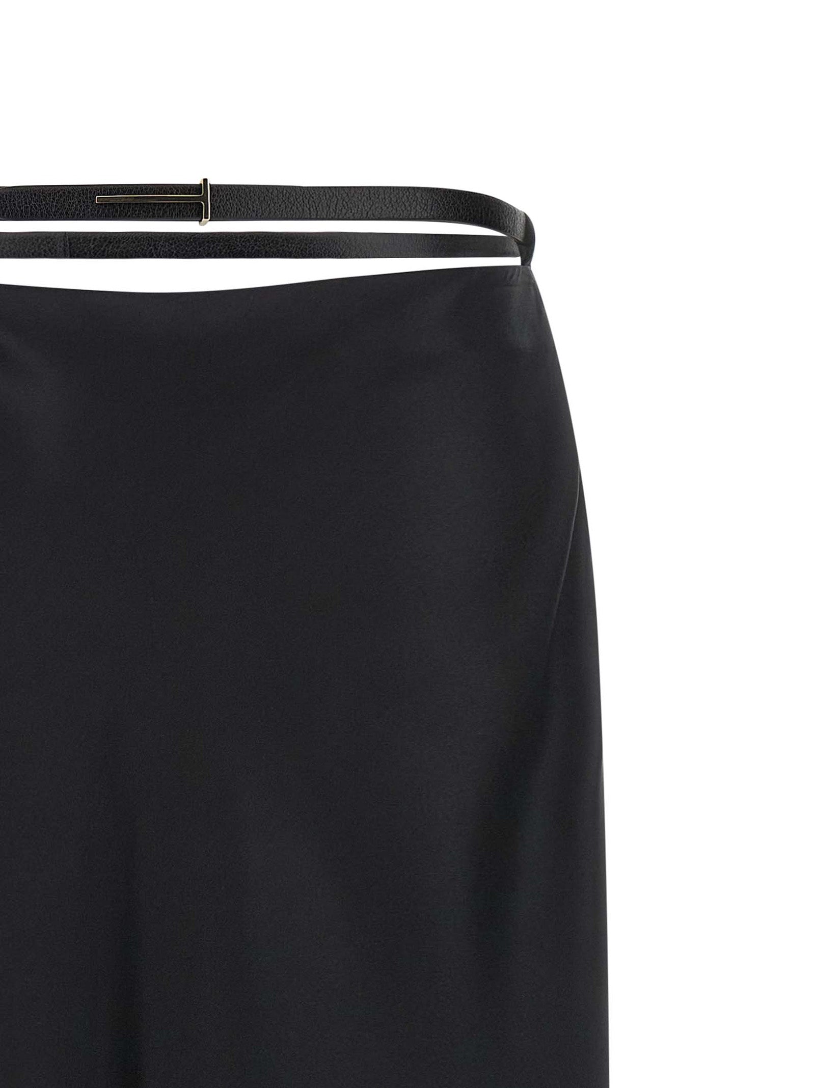Tom Ford Schwarzer Seiden-Midirock